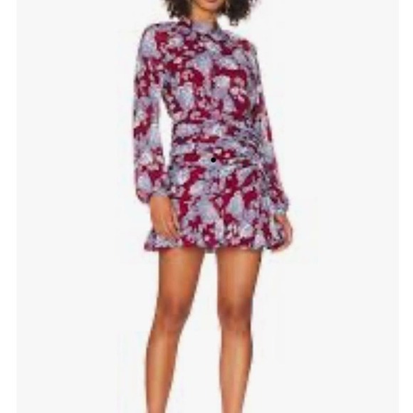 Yumi Kim NWT Love Spell Burgundy Daniella Mini Dress Long Sleeve Romantic Size S - Picture 1 of 13